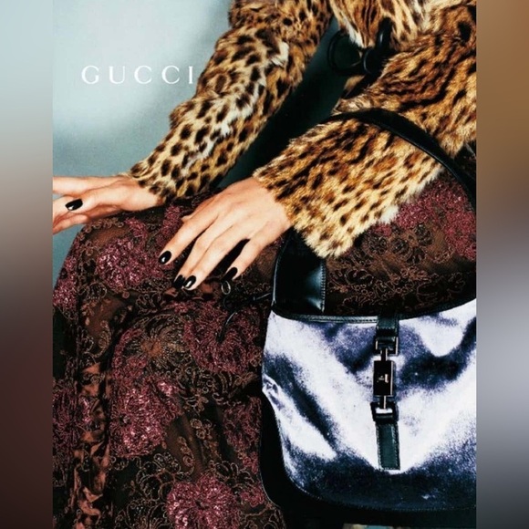 Tom Ford 1999 Gucci Vintage Jackie Bag – Gray Velvet Shoulder Bag, - Picture 14 of 15